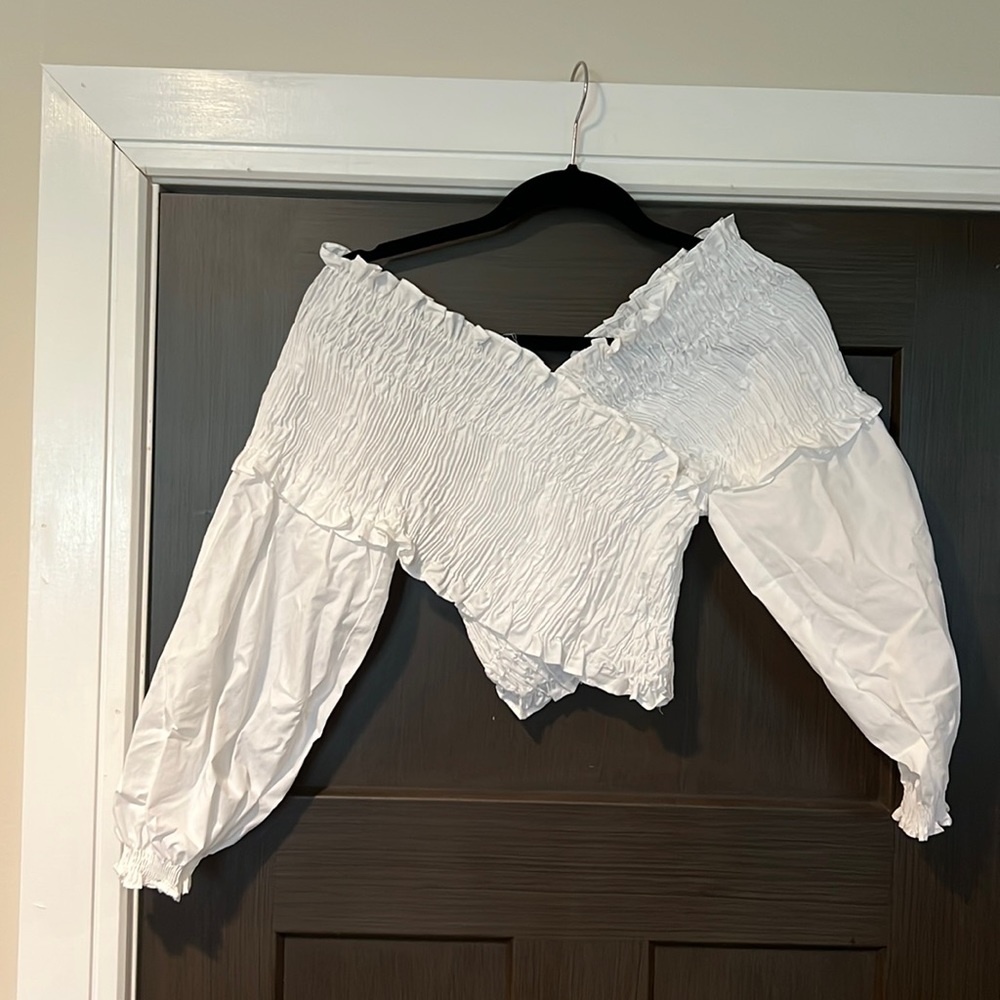 White seersucker blouse